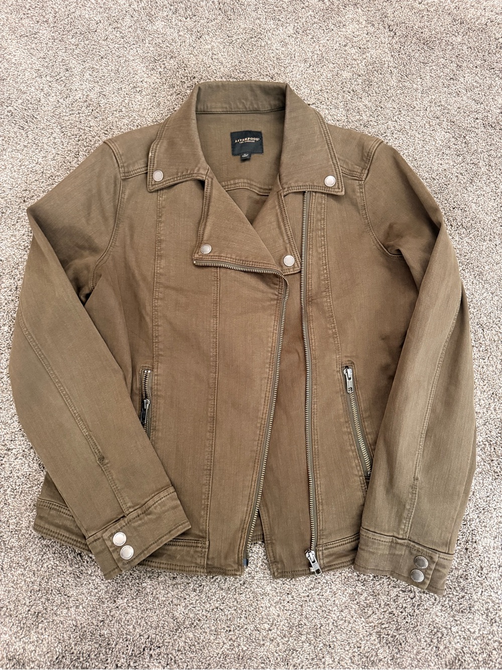 Liverpool Jeans Company Olive Moto Jacket